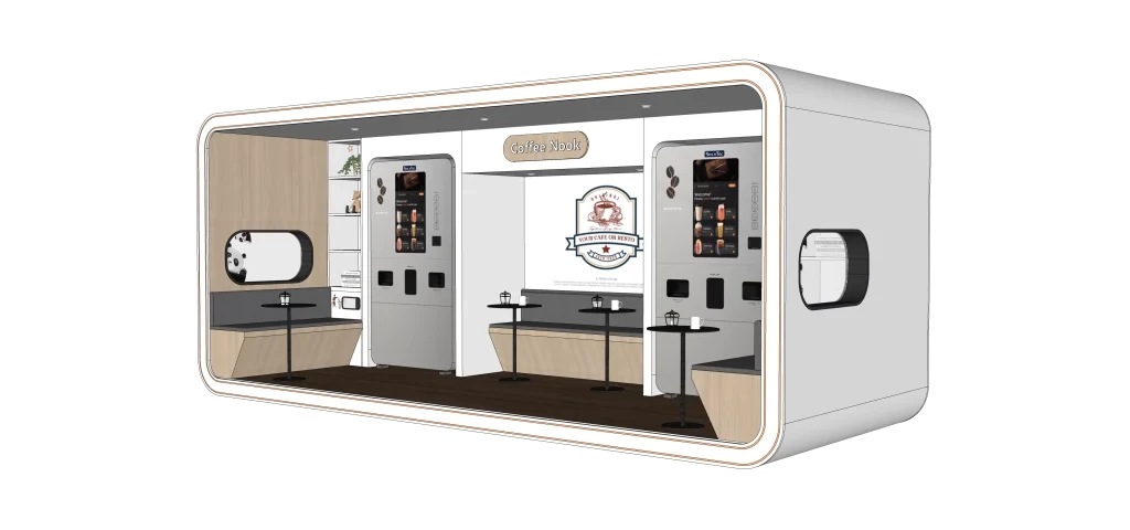 From Campsites to Pop-up Stores — One Capsule, Endless Possibilities2sunlit-tec converted into a coffee shop