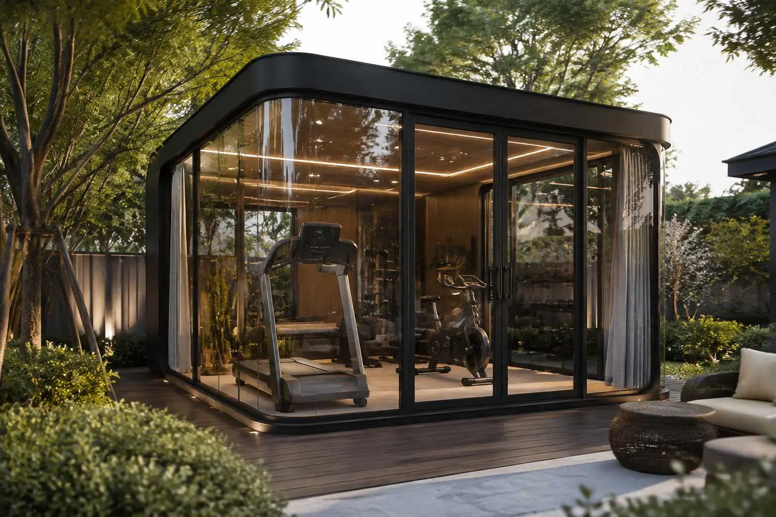 sunlit tec private gym pod design for hospitality and commercial fitness space