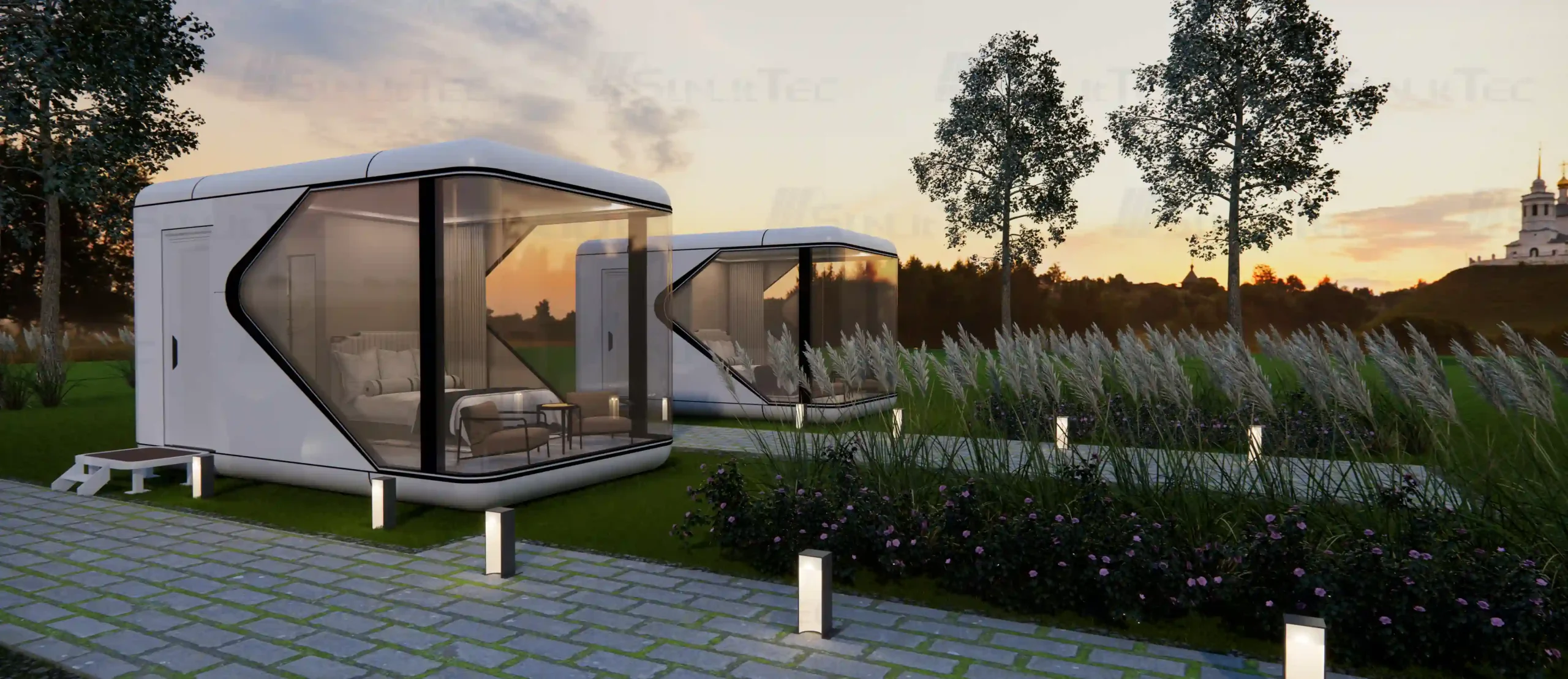 Space Capsule House Models Compared: D3, E1, E2 and X71sunlit-tec D3 space capsule house for a compact two-person guest room