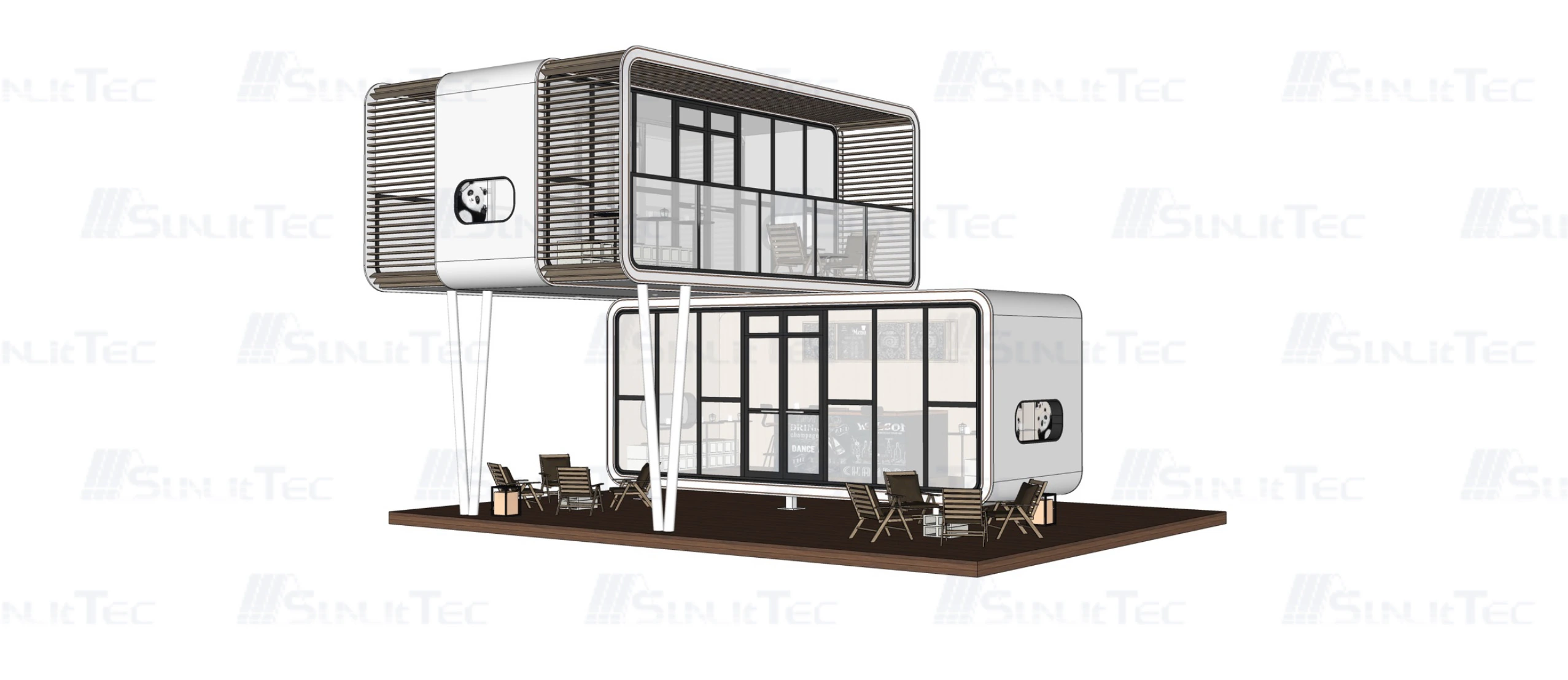 P3 apple cabin for a compact two-person resort room