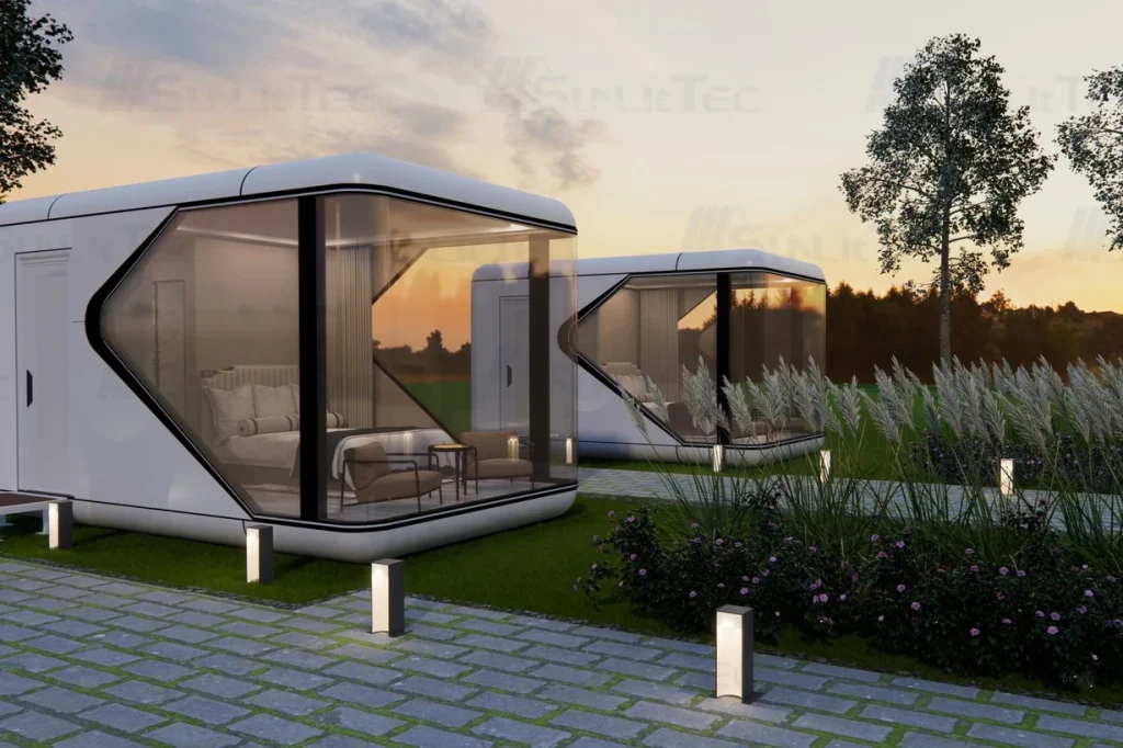 Home13sunlit-tec compact capsule houses planned for a resort accommodation project