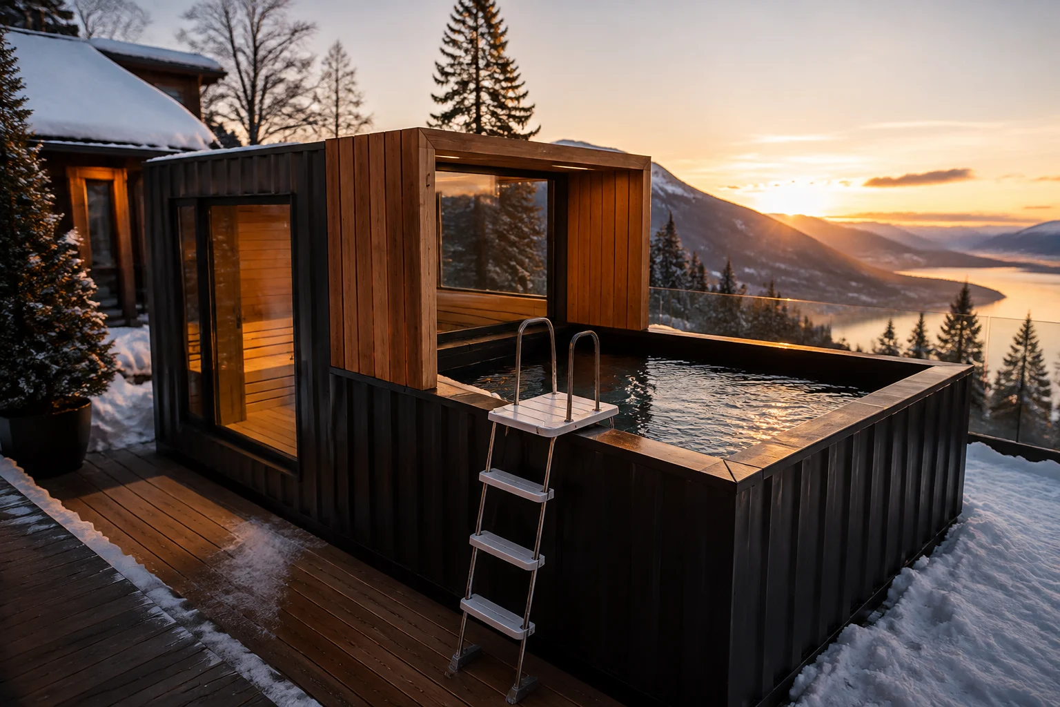 sunlit tec outdoor sauna for hotel and resort projects